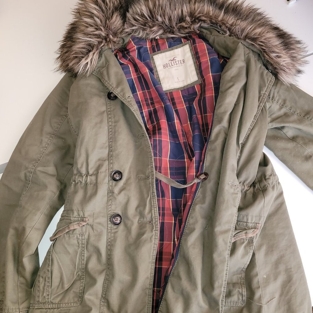 Hollister Women’s Jacket Large Military Green Jacket - Picture 2 of 12